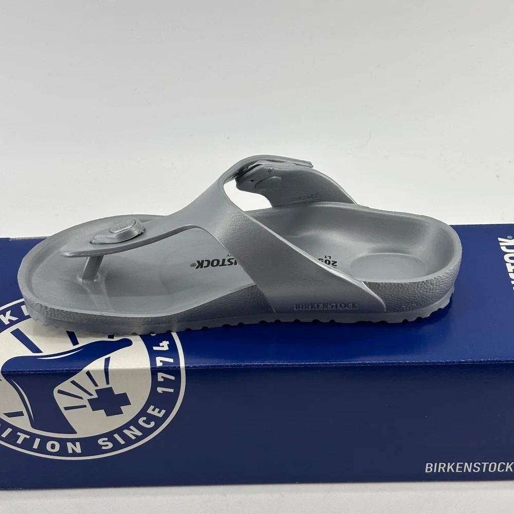 Birkenstock Gizeh EVA Sandals Kids 32 Silver Thong Waterproof New 1003497